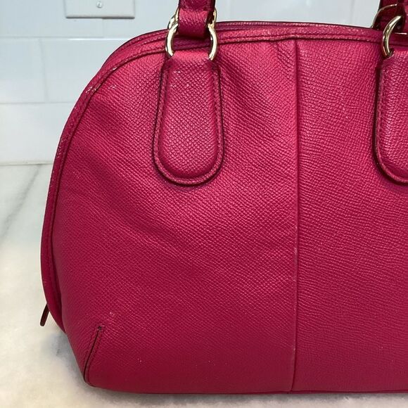 Coach Prince Street Cross Grain Leather Mini Convertible Domed Satchel Bag - Picture 4 of 15